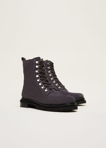 Phase Eight Meladie Suede Lace Up Hiker Boots Grey Canada | PAQNSO-130